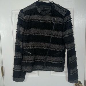 BCBGMaxAzria Black and Gray Textured Blazer
